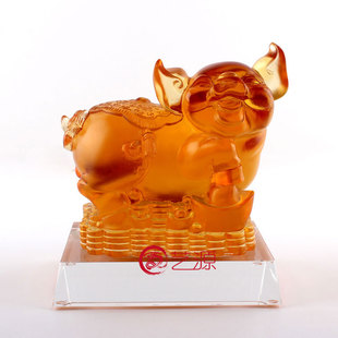 琉璃猪摆件富足i如意创意家居饰品送长辈领导朋友同事的生日礼物