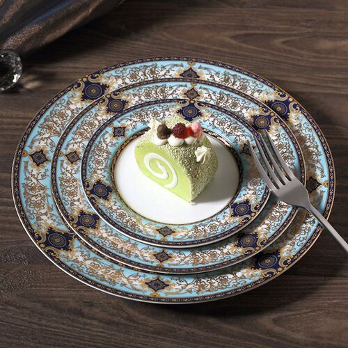 European-style bone china Western food plate sRteak cake Des