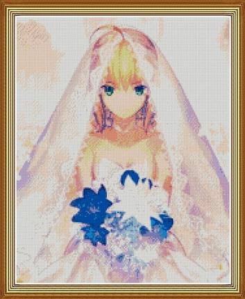 [印花]漫游f绣*动漫十字绣TATE/ZERO之SABER*非成品不含框