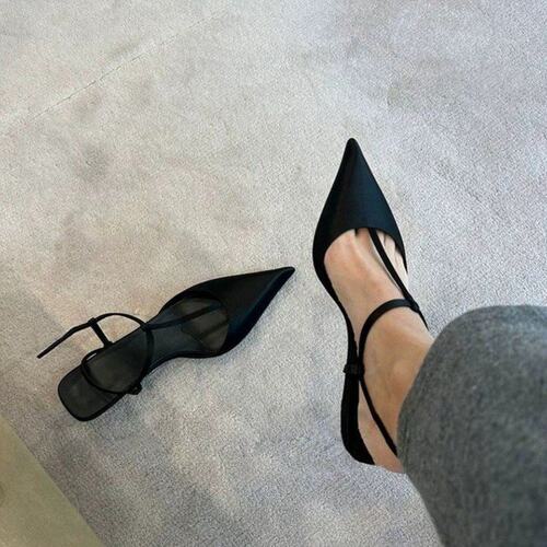 shoeswomen法式包头猫跟