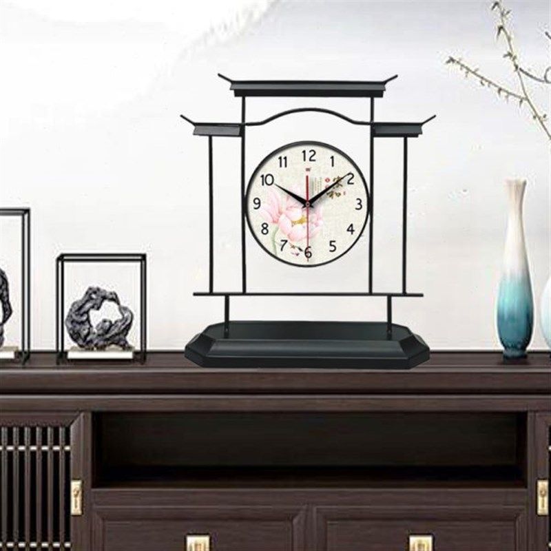 承沁静音钟表座钟客厅新中式简约时E钟家居饰品挂饰铁艺覆古大气,家居饰品,座钟,淘宝优惠券,粉丝福利购,淘宝优惠卷