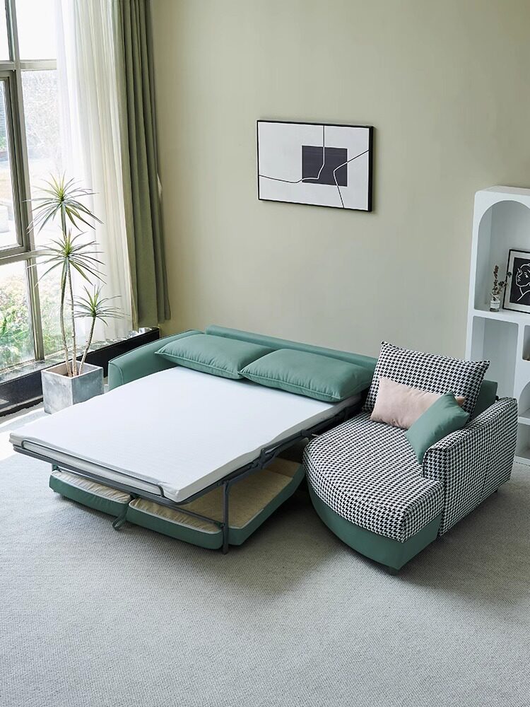 北欧简约沙发床小户型客厅转角多功可能折叠两用沙发防污科技布