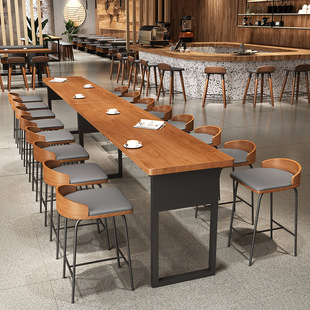 酒吧吧台椅 音乐吧铁艺靠背高脚椅组合 靠窗咖啡厅甜品店高脚凳