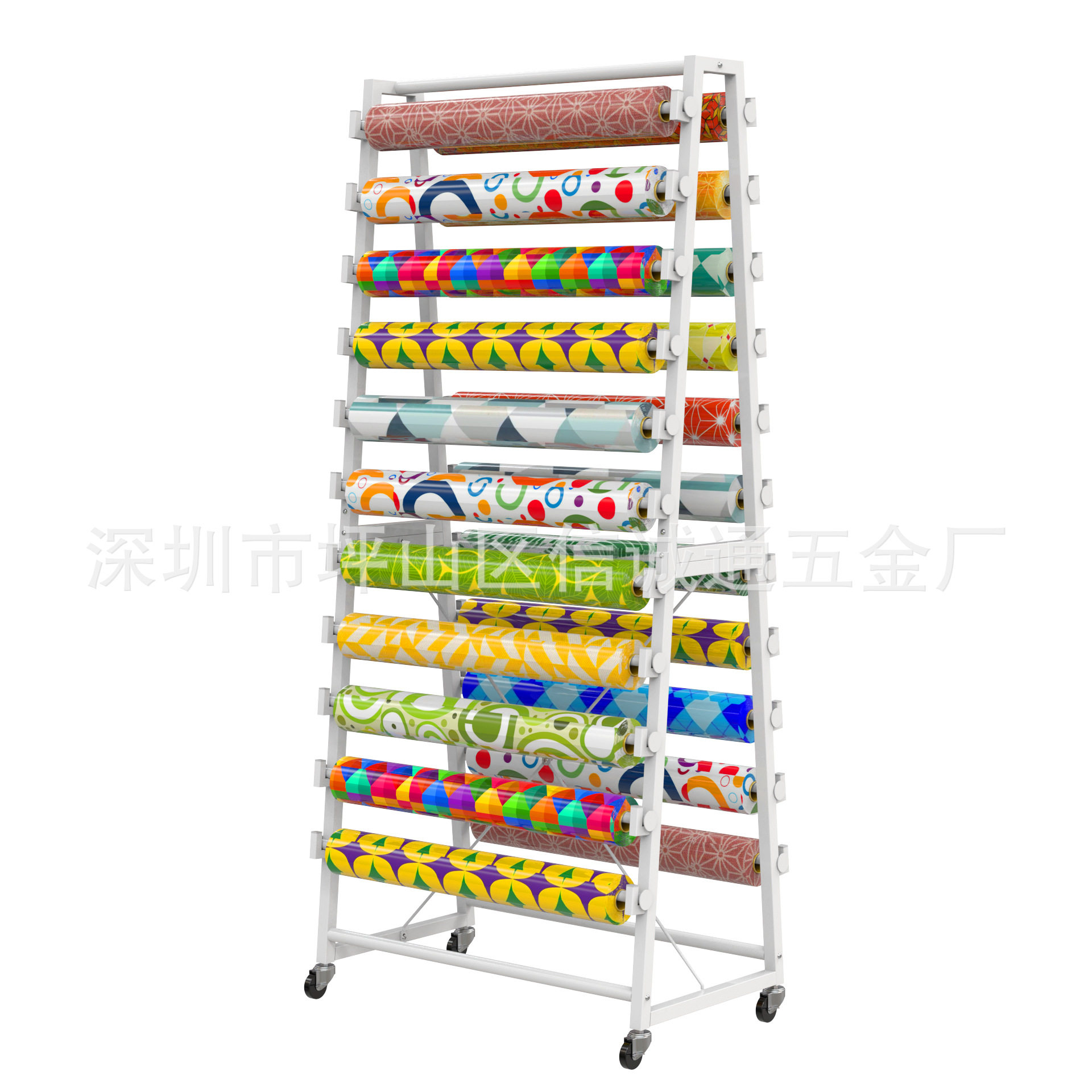 定制订做商超卷材专用展示架窗帘布艺桌布窗纱窗贴画布促销货架