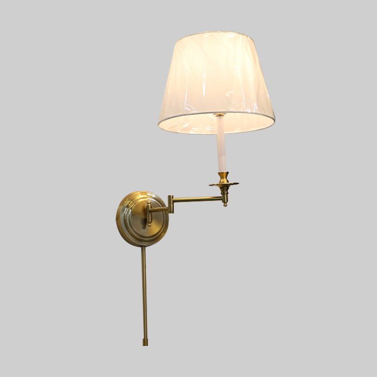 美式简约伸缩壁灯铁艺折叠摇臂灯创意个性卧室床头灯书房楼梯灯具