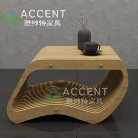 时尚新颖创意曲线艺术切片边几 复式公寓挑空客厅轻奢创意咖啡桌