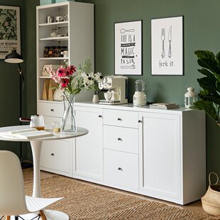 信工2024新款餐边柜36cm钢制带抽屉厨房收纳柜简约轻奢储物柜