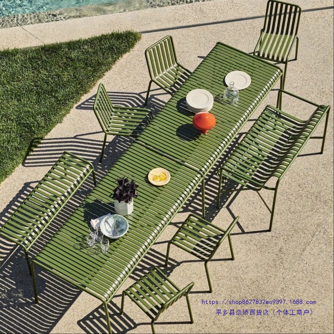 户外铁艺桌椅休闲庭院套件室外桌现代简约露台茶桌阳台餐桌椅组合