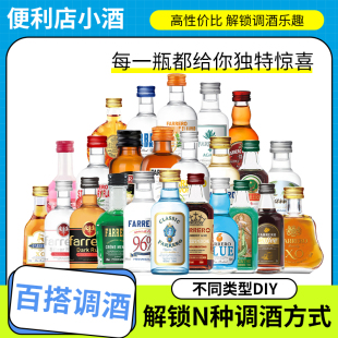 小瓶装 小酒瓶摆件伴手礼 伏特加迷你鸡尾酒便利店调酒基酒微醺套装