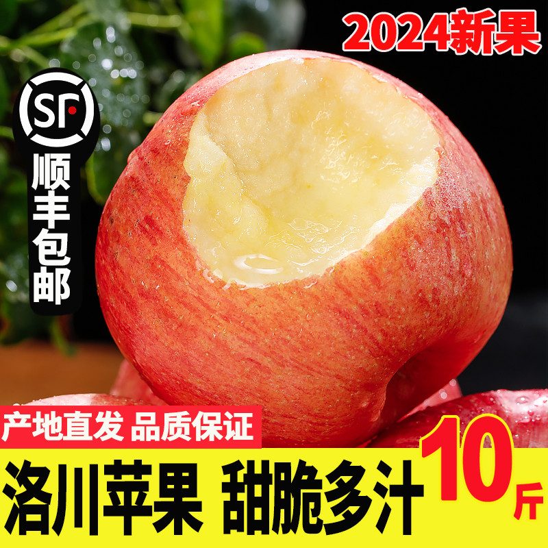正宗洛川苹果延安特产地直发当季整箱新鲜水果陕西10斤红富士苹果