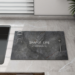 轻奢风硅藻泥沥水垫厨房台面碗盘杯子洗手L台吧台可擦免洗吸水垫