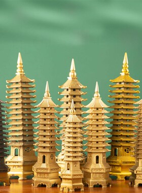 文昌塔层摆件十三九书房13/9纯C铜铜品店工艺书桌办公室办公客厅