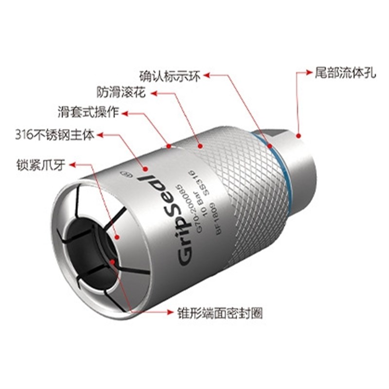 内螺纹快速密封接头 直通管快速密封连L接器 气密性测试堵头