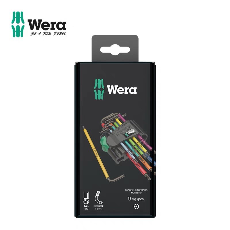 Wera维拉96h7 SPKL/9 Torx BO彩色星形六角梅花L型带孔扳手