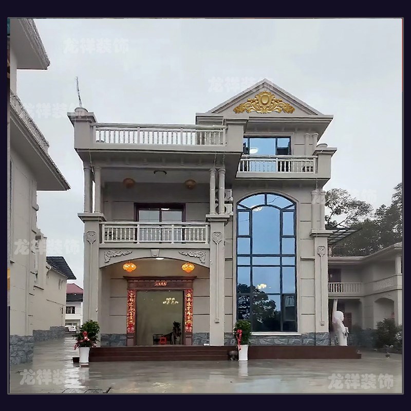 别墅门头三角装饰花浮雕外墙v欧式雕塑砂岩玻璃钢花板山花壁画逼图片