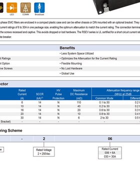 RSEV-2006 2010 2016 2020 2030电源滤波器TDK-Lambda EMC-ZFilte