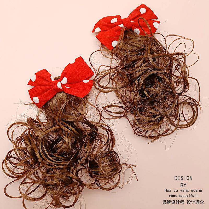 爆款儿童新年头饰新款可爱小女孩女童过年假发发饰小女孩女童假发