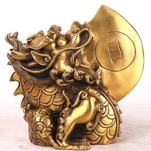 爆款铜睚眦日月神兽睚眦摆件龙九子