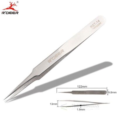 RDEER Electronics Tweezers Stainless Steel Precision Medical