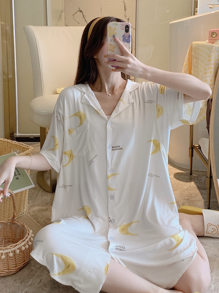 출산 잠옷 여름 얇은 모달 간호 복장 임신 느슨한 치마 감금 의류 잠옷