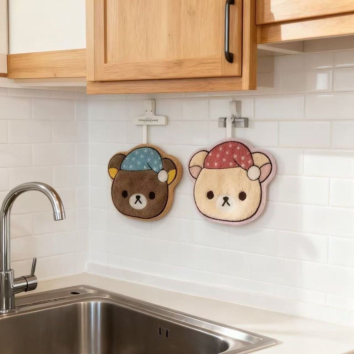 可爱熊哥擦手巾厨房珊瑚