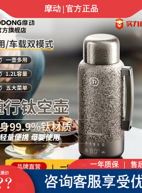 摩动内外纯钛车载电热杯大容量车家两电热水壶保温壶可插电旅行壶