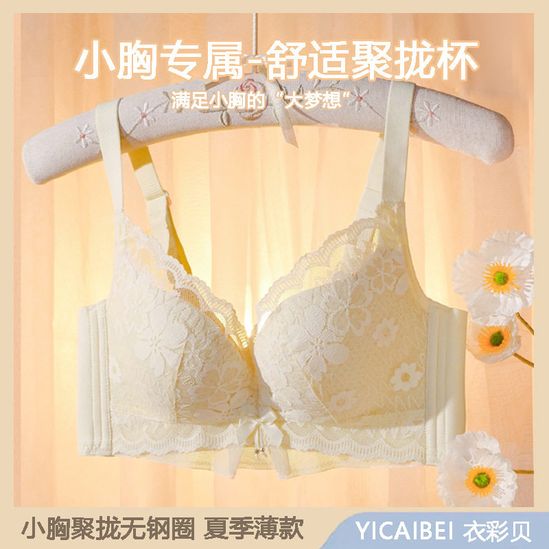 罗丽丝小胸聚拢薄款无钢圈文胸