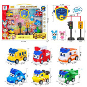 百变校巴歌德反转玩具车儿童益智变形消防警车红绿灯回力校车礼物