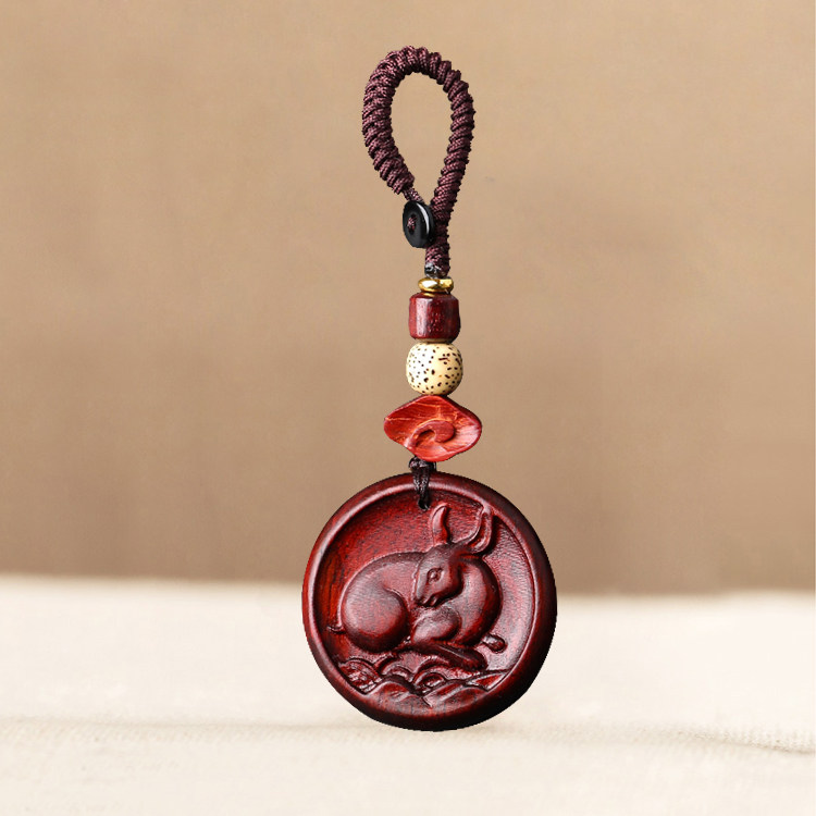 小叶紫檀木十二生肖汽车钥匙扣挂件手机链鼠牛虎兔龙马平安扣吊坠,节庆用品/礼品,手机链,淘宝优惠券,粉丝福利购,淘宝优惠卷