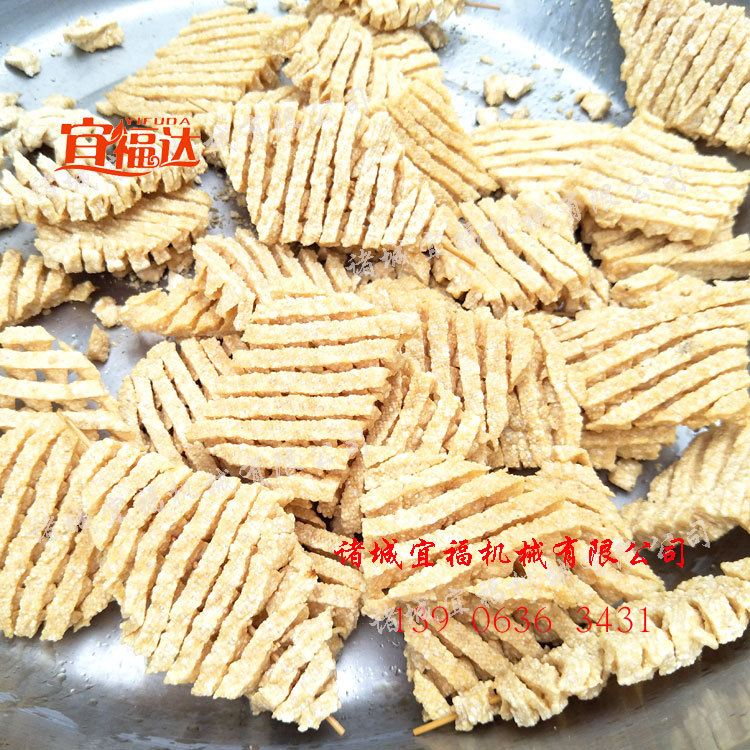 山西豆腐串油炸机 小型兰花串油炸生产线 宜福兰花干油炸机价格