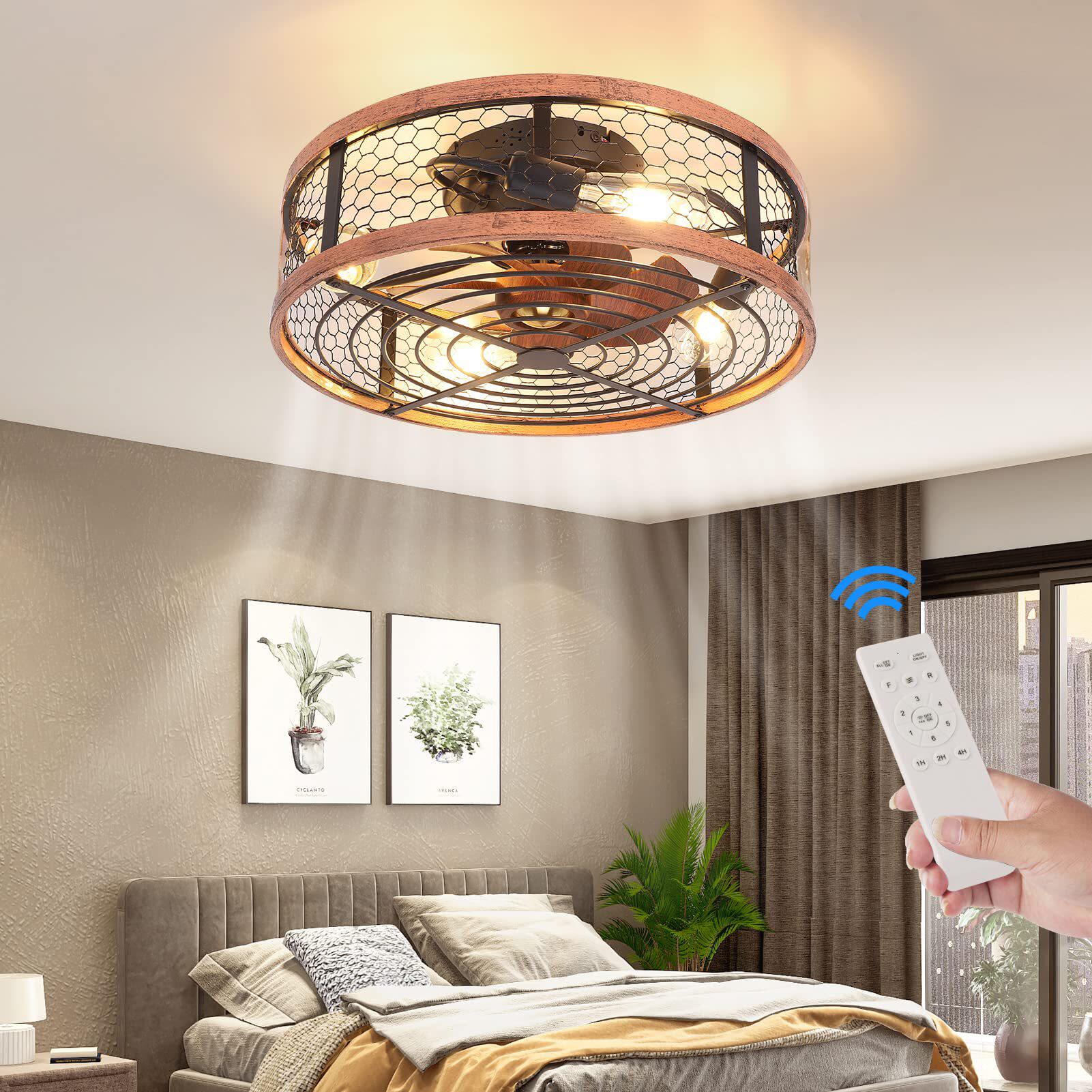清仓跨境新款铁艺创意轻奢吊扇灯餐厅风扇灯美式复古卧室风扇灯