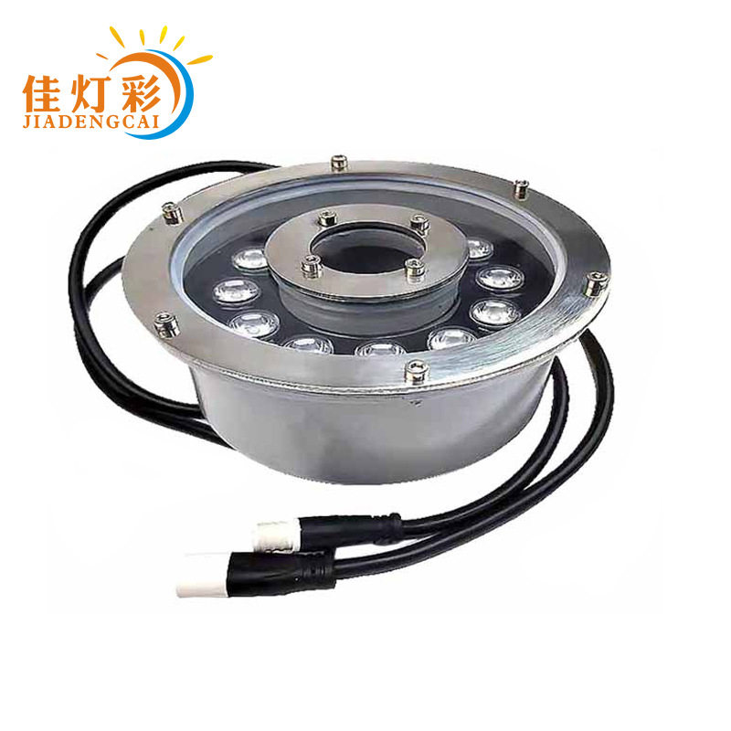 定制加工户外全彩DMX512水下灯 一进一出304全不锈钢喷泉灯水底灯