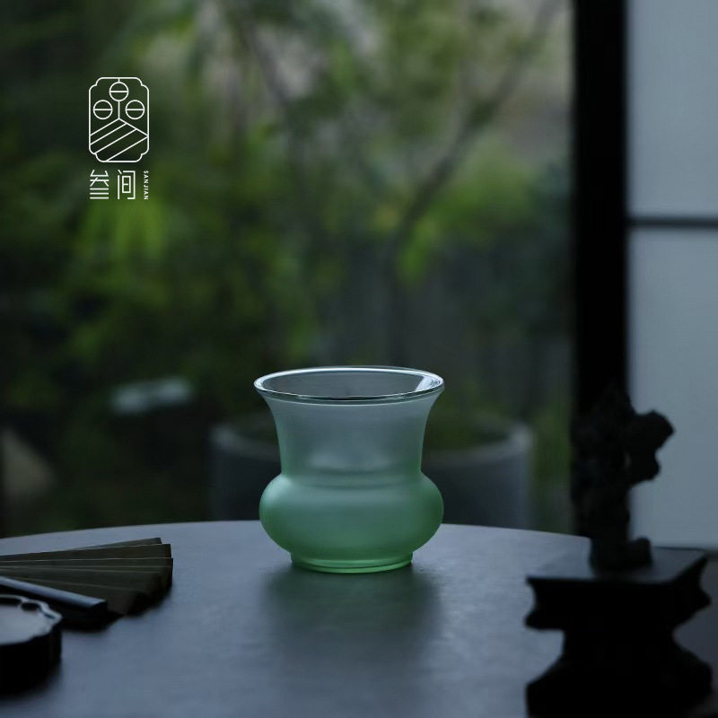 叁间玻璃建水茶洗水盂壶承干泡台带盖琉璃茶渣缸茶桌倒水茶台