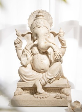 泰式风格树d脂工艺品象鼻神摆件家居客厅玄关电视柜酒柜装饰品摆