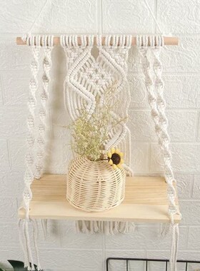 Boho Macrame Wall Hanging Shelf HanGdmade Woven Tassel Tapes