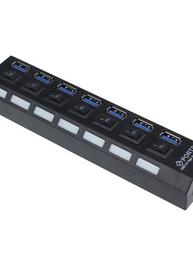 7 Port USB 3.0 HUB High Speed With Power Adapter VFor PC Lap