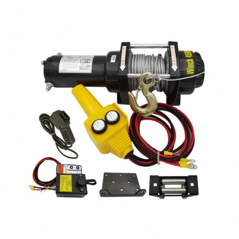 电动绞盘汽车12v24qv电动葫芦车用电绞盘车载卷扬机越野货车小吊