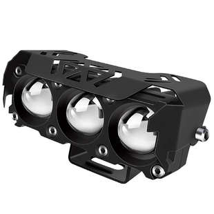 电动车射灯c摩托车大灯远近光外置透镜led灯铺路强光灯12v车灯激