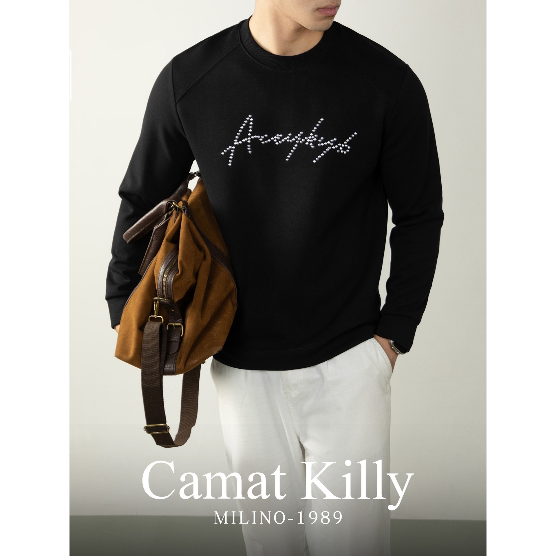 【绅士轻奢风】双面秋田细纹340G重磅男卫衣字母烫珠插肩袖通ZZ14,男装,卫衣,淘宝优惠券,粉丝福利购,淘宝优惠卷