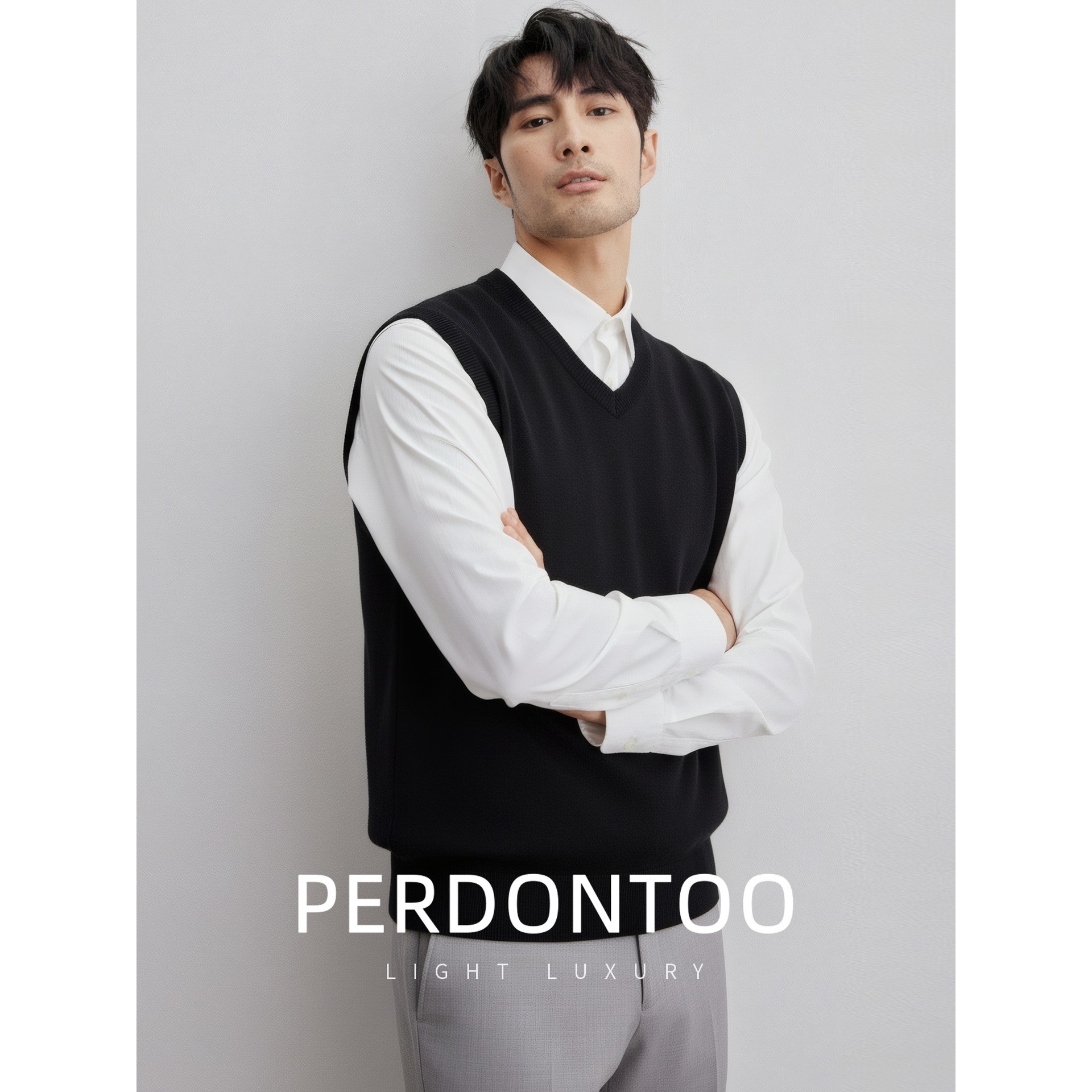 够保暖！澳羚一体绒！冬季加厚内搭毛衣背心男款高质感V领针ZZ10,男装,羊绒套衫,淘宝优惠券,粉丝福利购,淘宝优惠卷