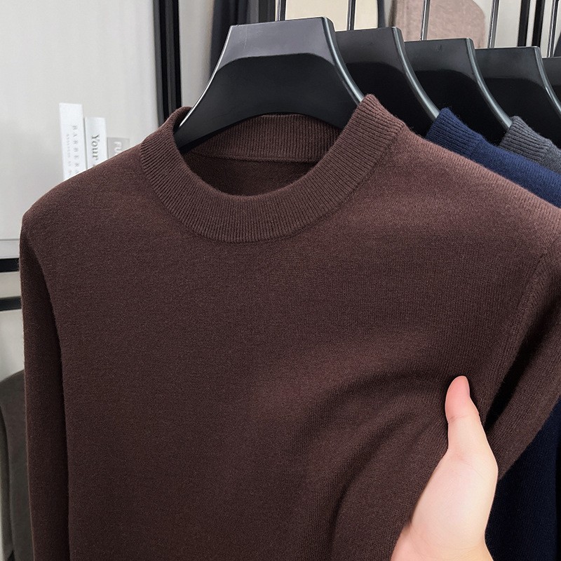 半高领绵全羊毛中年加厚保暖男士毛衣男针织衫秋冬季休闲爸爸zj83