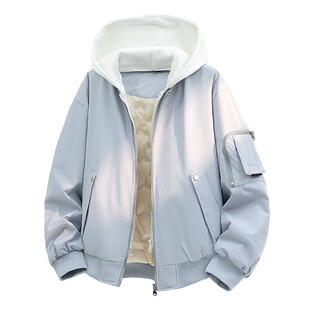 新国标90%白鸭绒连帽羽绒服男款 宽松可拆卸帽防水防水外EC36 冬季