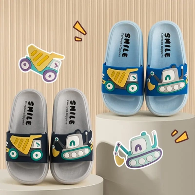 儿童拖鞋男童防滑夏季新款室内家居挖掘机工程车幼儿宝宝凉拖女童
