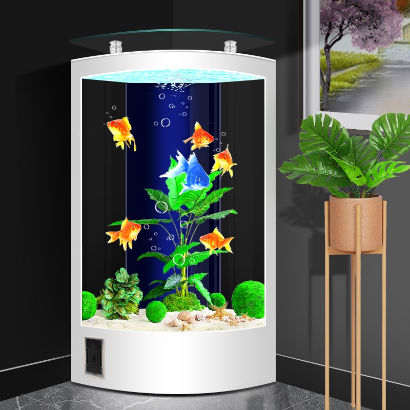 可定制定做鱼缸家用创意桌面金鱼缸客F厅立式落地免换水鱼缸水族