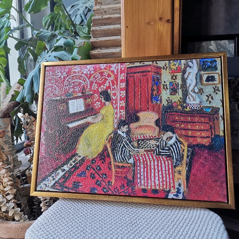 极速可可的画廊马蒂斯钢琴课油画北欧轻奢K小众复古客厅装饰画钢