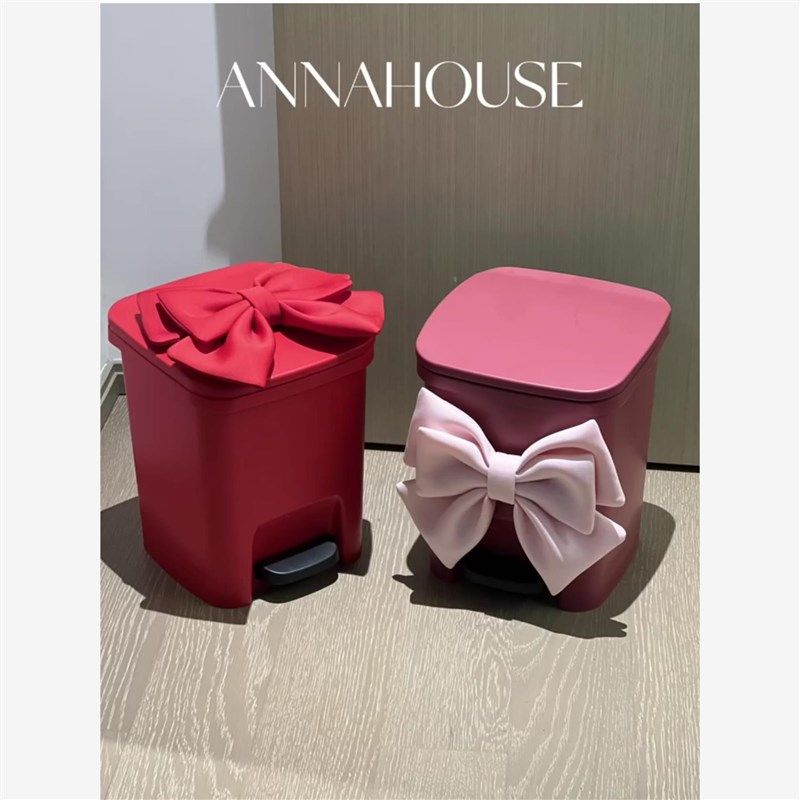 少女蝴蝶结垃圾桶客厅落地摆件创意可爱卧室M房间女生女孩软装饰,家居饰品,落地摆件,淘宝优惠券,粉丝福利购,淘宝优惠卷