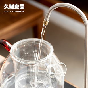 胡桃木全自动上水一o体黑晶炉家用办公煮茶器蒸茶耐高温玻璃烧水