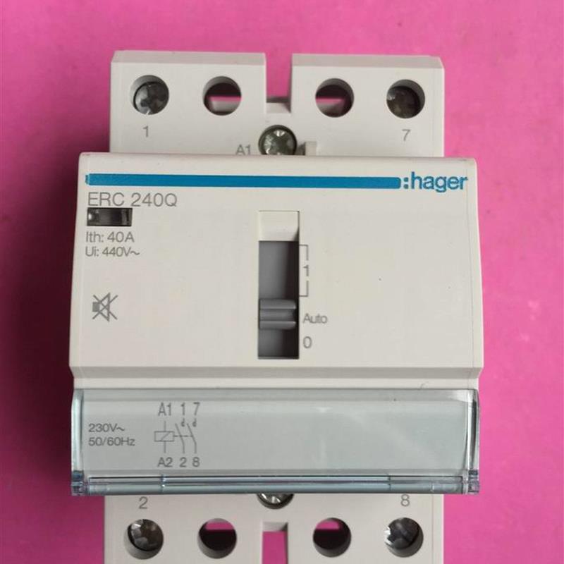 HAGER/海格ERC240Q模块式交流接触器电磁继电器220VAC 40A2NO