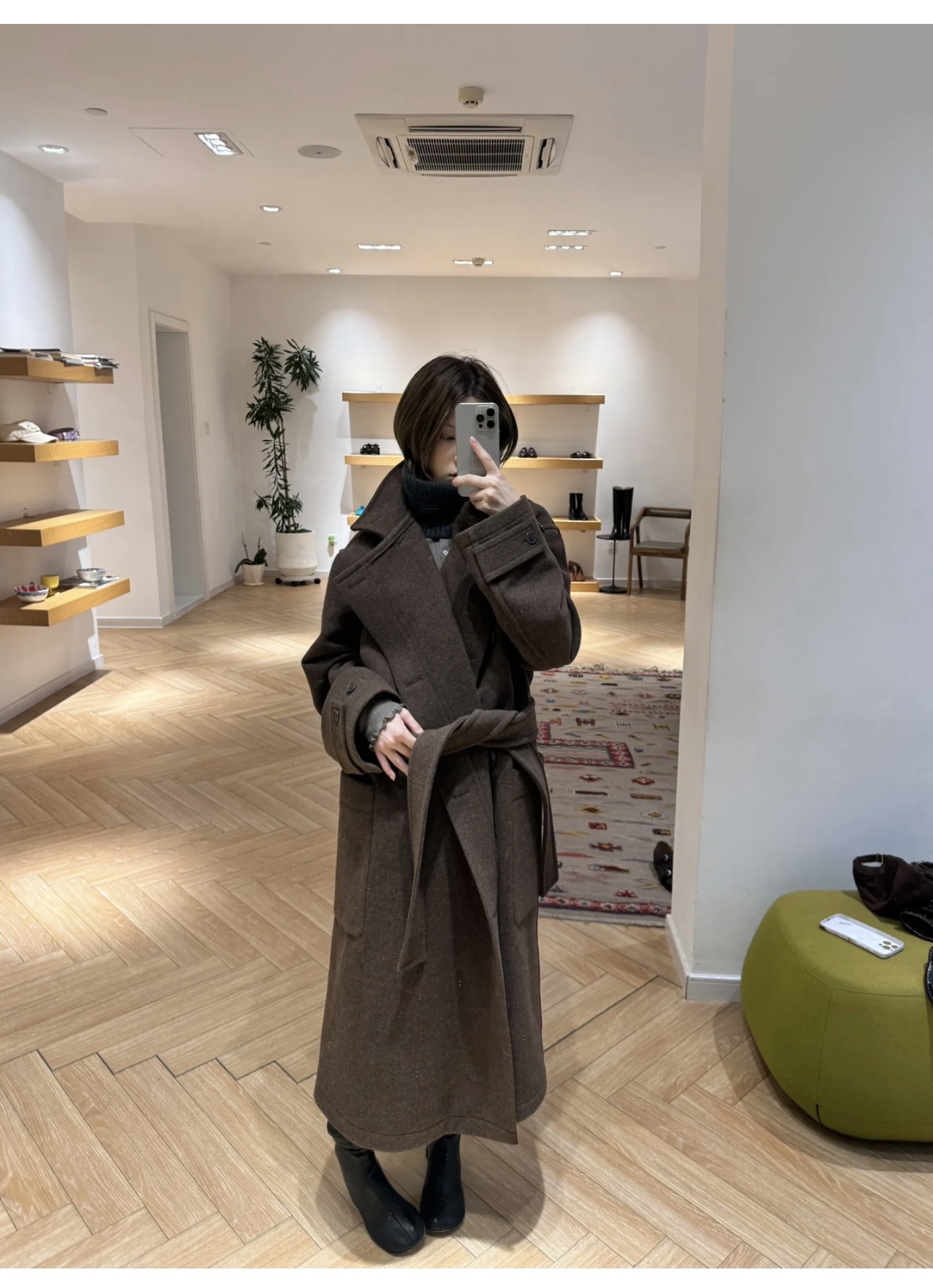 莫希【LEM*重工】解构设计男女同款高领羊毛长款浴袍外套毛呢大衣