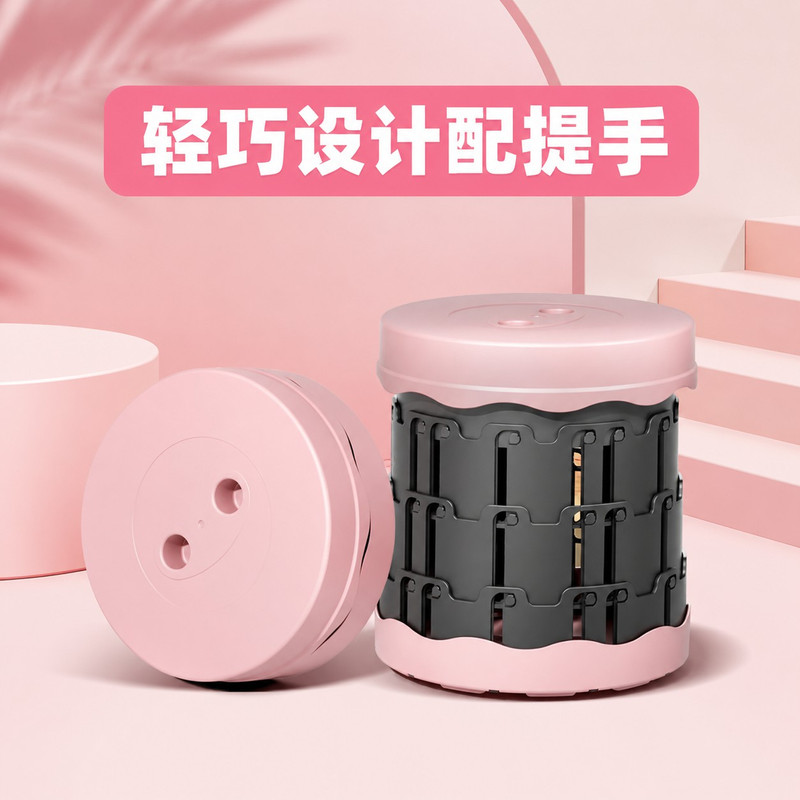 现代简约户外可坐收纳凳圆形伸缩凳门口轻便省空间穿鞋凳子